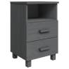 Bedside Cabinet HAMAR Dark Grey - Solid Pine Wood | HipoMarket