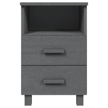 Bedside Cabinet HAMAR Dark Grey - Solid Pine Wood | HipoMarket