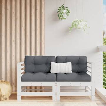 Corner Sofas with Cushions - White Solid Pine - Hipomarket