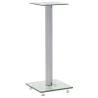 Speaker Stands 2 pcs - Tempered Glass & Silver Pillar Design