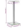 Speaker Stands 2 pcs - Tempered Glass & Silver Pillar Design