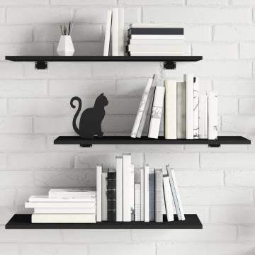 Bookshelf Boards 4 pcs Black 80x30x1.5 cm | Hipomarket