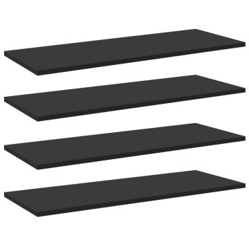 Bookshelf Boards 4 pcs Black 80x30x1.5 cm | Hipomarket