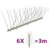 4-row Plastic Bird & Pigeon Spikes Set of 6 - 3m | HipoMarket