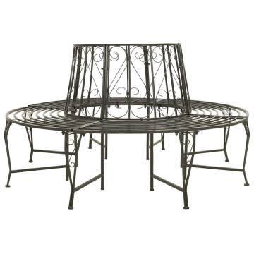 Stylish 160 cm Steel Garden Tree Bench | HipoMarket