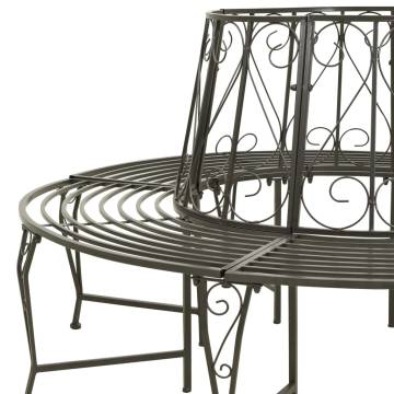 Stylish 160 cm Steel Garden Tree Bench | HipoMarket