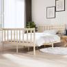 Bed Frame 135x190 cm Double Solid Wood Colour natural Size 135 x 190 cm 