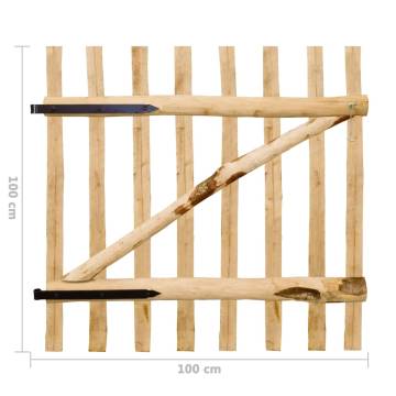 Single Fence Gate Hazel Wood 100x100 cm - Rustic Charm