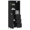 Elegant Highboard Black - 69.5x34x180 cm Engineered Wood