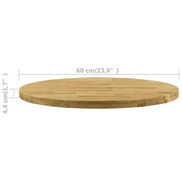 Round Solid Oak Wood Table Top - 600mm