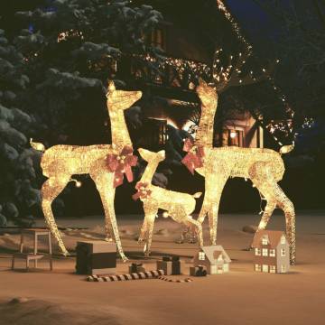 Reindeer Family Christmas Decoration - 201 LEDs - Gold