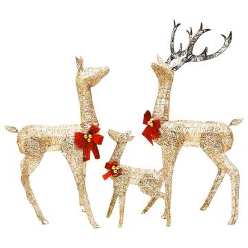 Reindeer Family Christmas Decoration - 201 LEDs - Gold