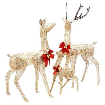 Reindeer Family Christmas Decoration - 201 LEDs - Gold