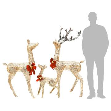 Reindeer Family Christmas Decoration - 201 LEDs - Gold