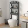 Toilet Rack Grey 63x26x171 cm Solid Wood Pine Colour grey 