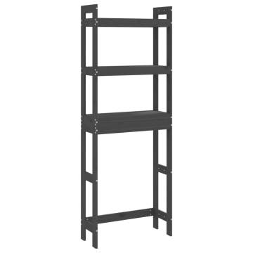 Toilet Rack Grey 63x26x171 cm Solid Wood Pine - Space Saver