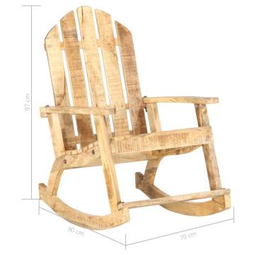 Vintage Solid Mango Wood Garden Rocking Chair | Hipo Market