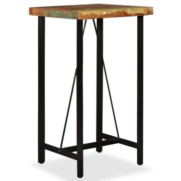 Bar Set 3 Pieces Solid Reclaimed Wood | Industrial Style