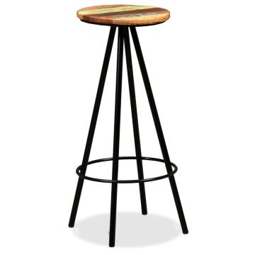 Bar Set 3 Pieces Solid Reclaimed Wood | Industrial Style