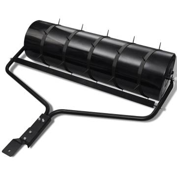 Black Garden Lawn Roller with 5 Aerator Bands - 30 cm