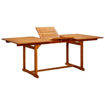 Garden Dining Table - Extendable Solid Acacia Wood (150-200) cm