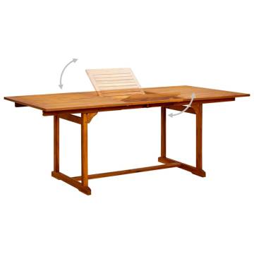 Garden Dining Table - Extendable Solid Acacia Wood (150-200) cm