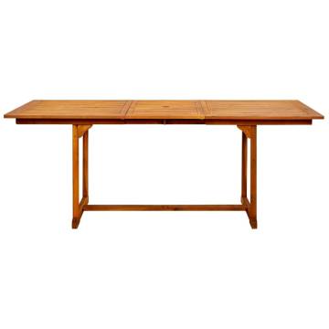 Garden Dining Table - Extendable Solid Acacia Wood (150-200) cm