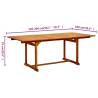 Garden Dining Table - Extendable Solid Acacia Wood (150-200) cm