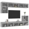 8 Piece TV Wall Units with LED Concrete Grey Engineered Wood Colour concrete grey Quantity in Package 1 