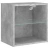 8 Piece Concrete Grey TV Wall Units with LED | Hipomarket