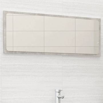 Stylish Concrete Grey Bathroom Mirror 100x1.5x37 cm