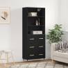 Highboard Black 69.5x34x180 cm Engineered Wood Colour black Quantity in Package 1 Model 3 drawers 