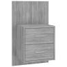 Stylish Bed Headboard with Cabinets in Grey Sonoma - Hipo Market