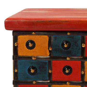 Stylish Red Storage Box - Solid Acacia Wood 110x40x40 cm