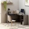 L-Shaped Corner Desk High Gloss Grey 120x140x75 cm Engineered Wood Colour high gloss grey 