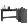 L-Shaped Corner Desk High Gloss Grey | Stylish Office Solution