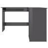 L-Shaped Corner Desk High Gloss Grey | Stylish Office Solution