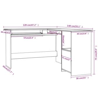 L-Shaped Corner Desk High Gloss Grey | Stylish Office Solution