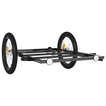 Bike Trailer Black 135x68x37 cm - Heavy Duty Iron Cargo