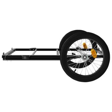 Bike Trailer Black 135x68x37 cm - Heavy Duty Iron Cargo