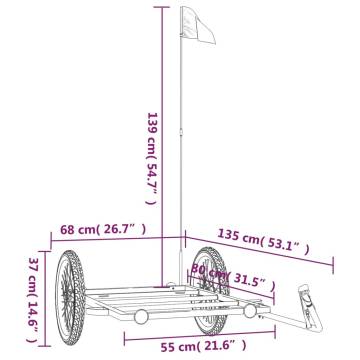 Bike Trailer Black 135x68x37 cm - Heavy Duty Iron Cargo