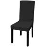 6 pcs Black Stretchable Chair Cover | Hipomarket UK