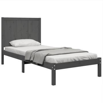 Grey Solid Wood Pine Bed Frame 90x200 cm | Hipomarket UK