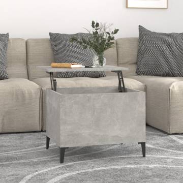 Stylish Concrete Grey Coffee Table - Lift Top Design