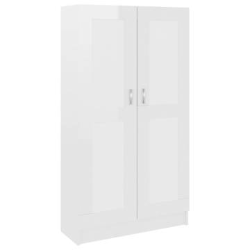 High Gloss White Book Cabinet - Stylish & Durable Storage