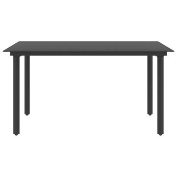 Garden Dining Table - Black Steel & Glass | Hipomarket UK