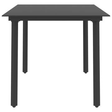 Garden Dining Table - Black Steel & Glass | Hipomarket UK