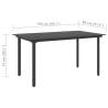 Garden Dining Table - Black Steel & Glass | Hipomarket UK