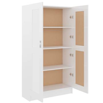 High Gloss White Book Cabinet - Stylish & Durable Storage