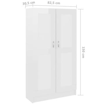 High Gloss White Book Cabinet - Stylish & Durable Storage